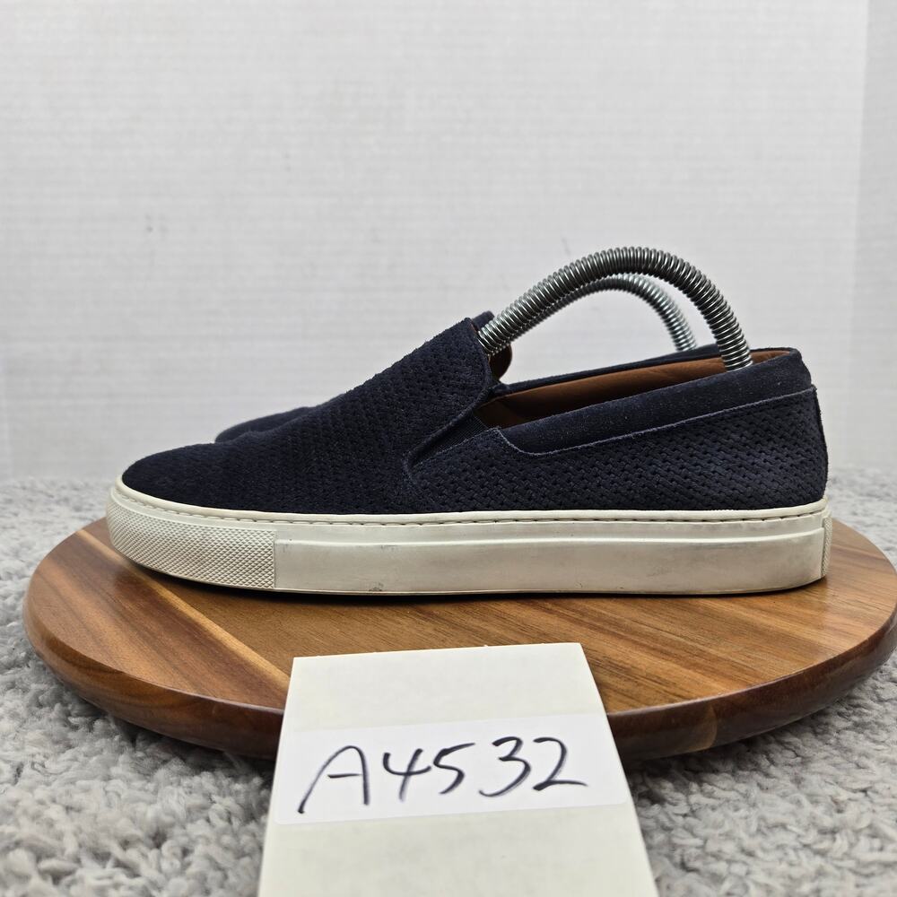 Aquatalia Womens 8.5 Alisha Mini Embossed Navy Suede Weatherproof Casual Sneaker